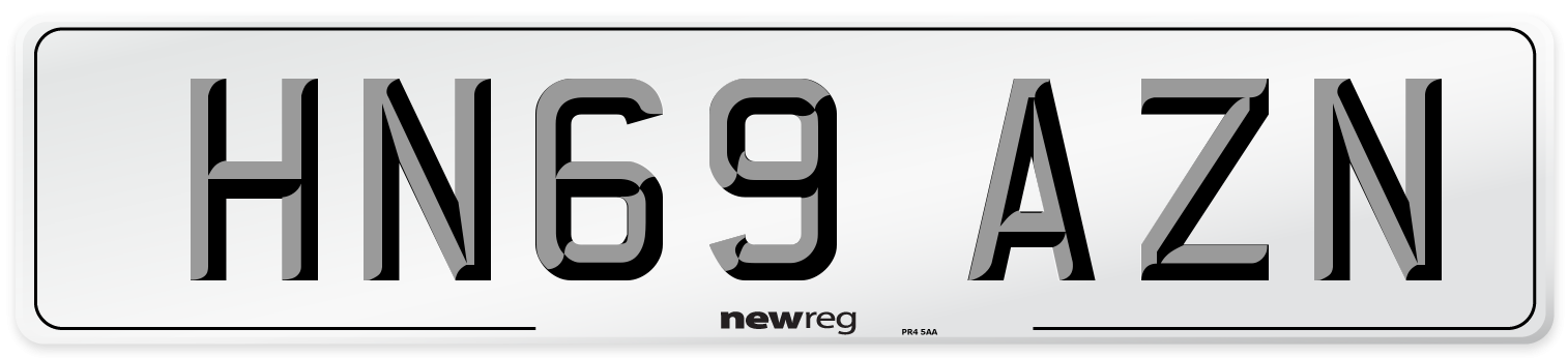 HN69 AZN Number Plate from New Reg